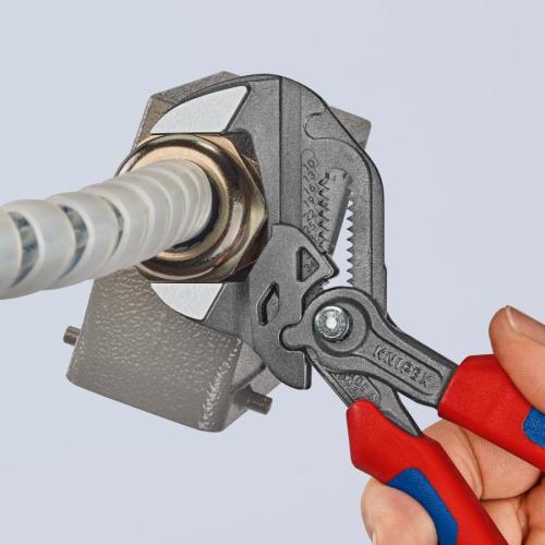 Knipex Pliers Wrench Multi-component Handles Grey Atramentized 180mm 86 02 180